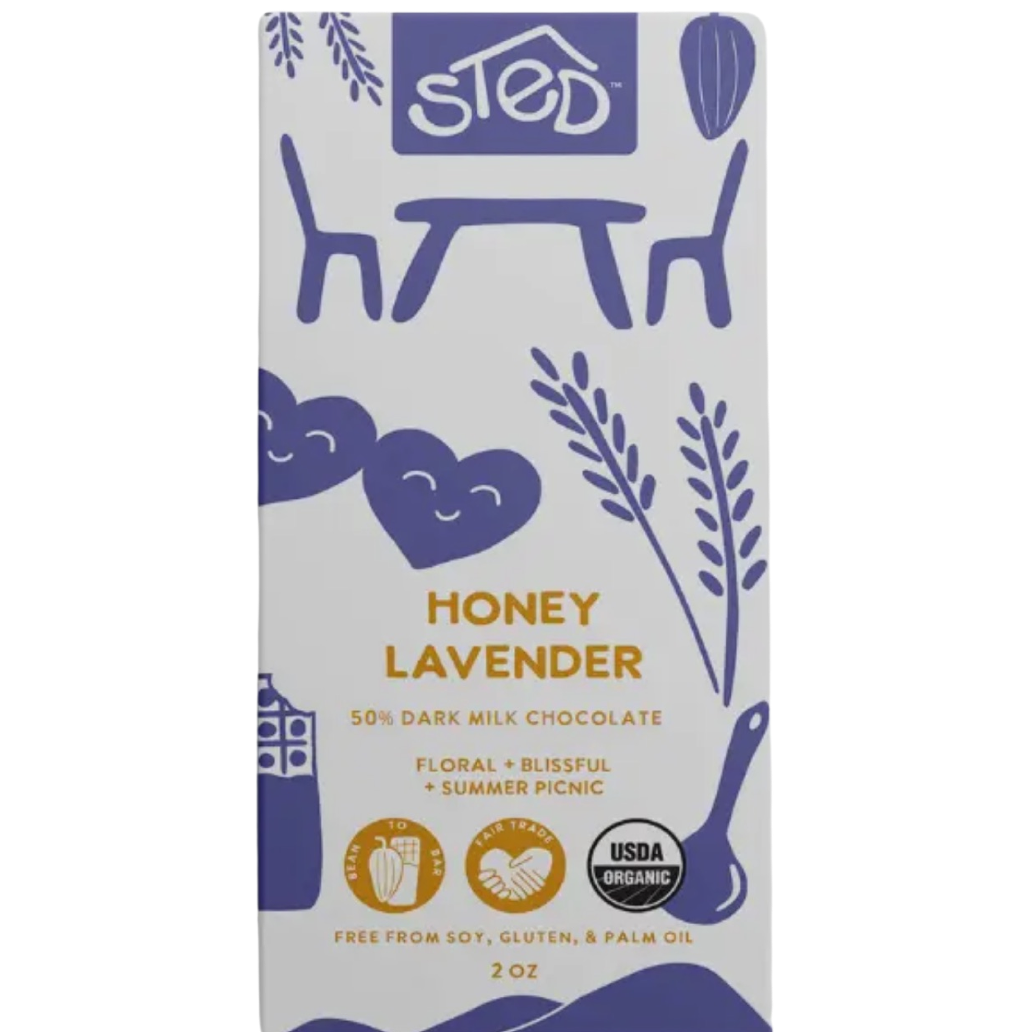 Honey lavender Dark Chocolate Bar