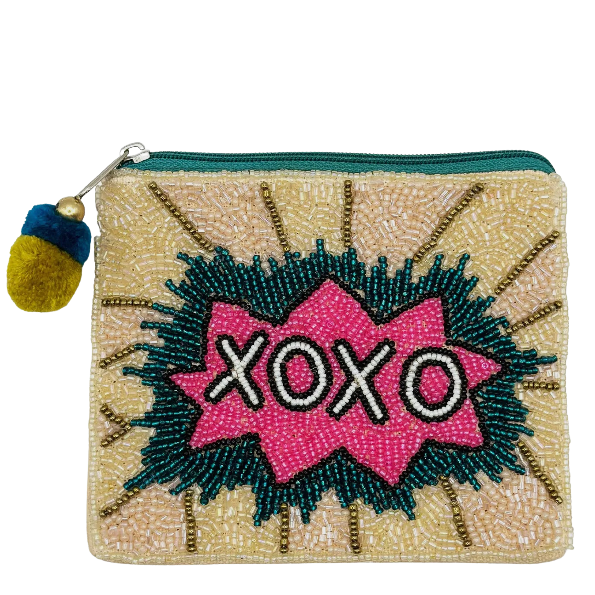 XOXO beaded coin purse