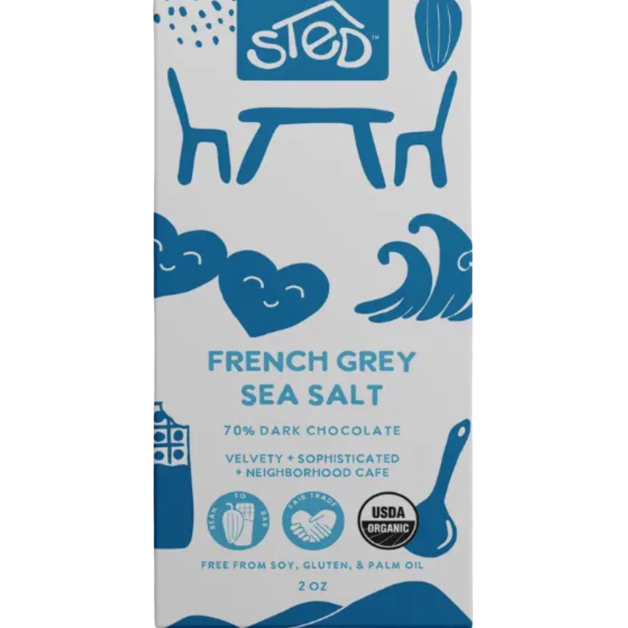 French Grey Sea Salt Dark Chocolate Bar