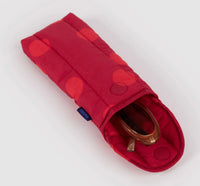 Red dot  puffy eye glass case