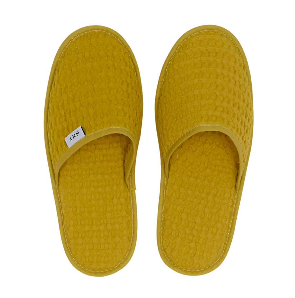 Mustard: simple waffle slippers