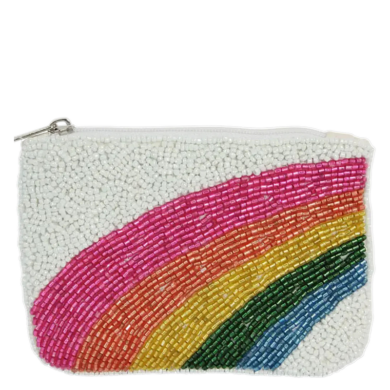 rainbow beaded coin purse