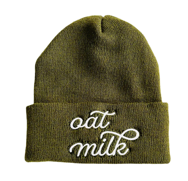 oat milk Knit Beanie Winter Hat