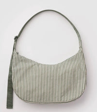 Sage stripe crescent bag (+sizes)