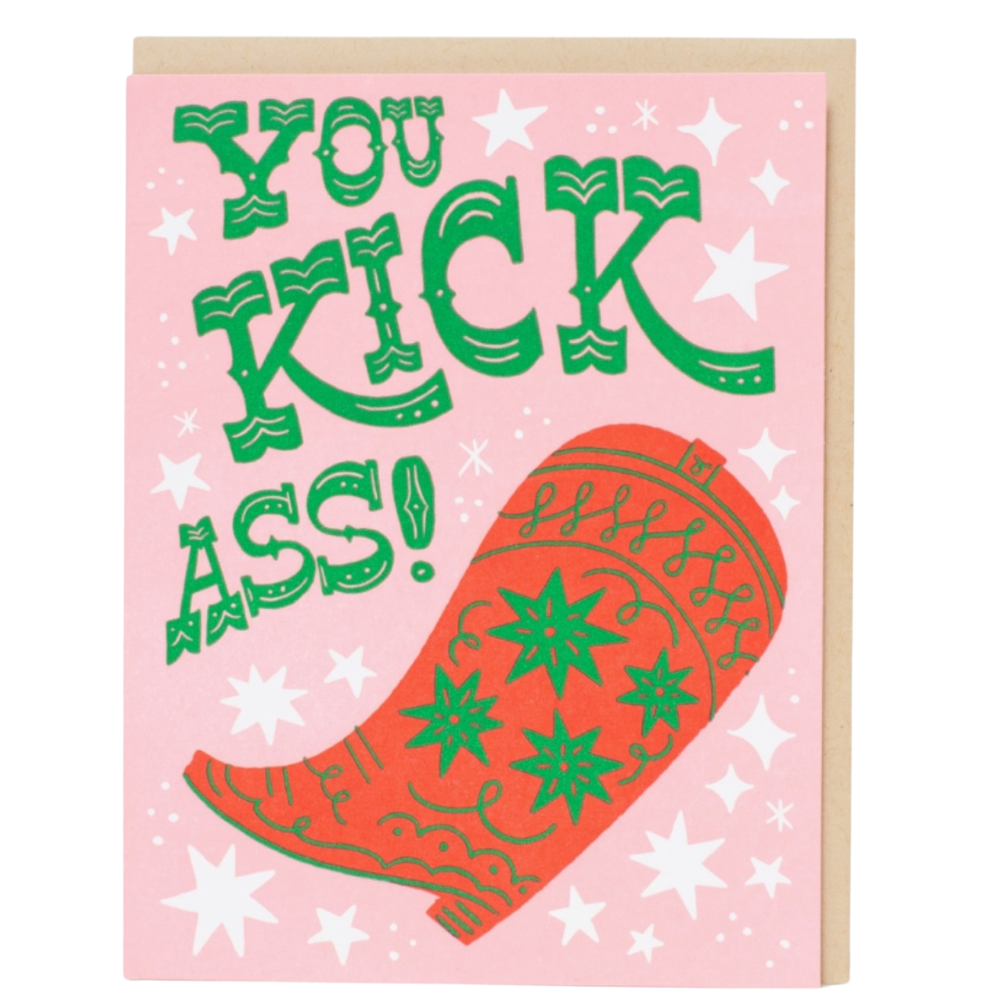 Kick Ass Cowboy Boot Letterpress Card By Hello! Lucky