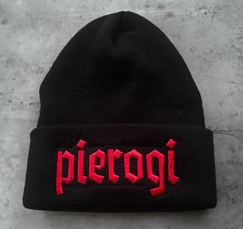 Pierogi (BLK) Knit Beanie Winter Hat