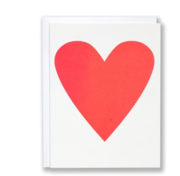 neon pink heart greeting card