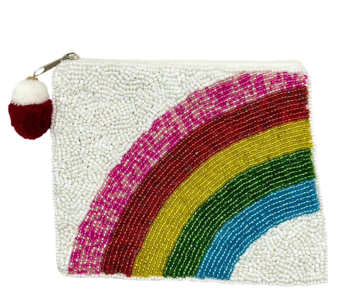 rainbow beaded coin purse