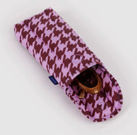 Houndstooth puffy eye glass case