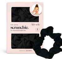 Black satin sleep scrunchies