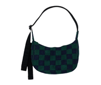 Green/navy check crescent bag (+sizes)