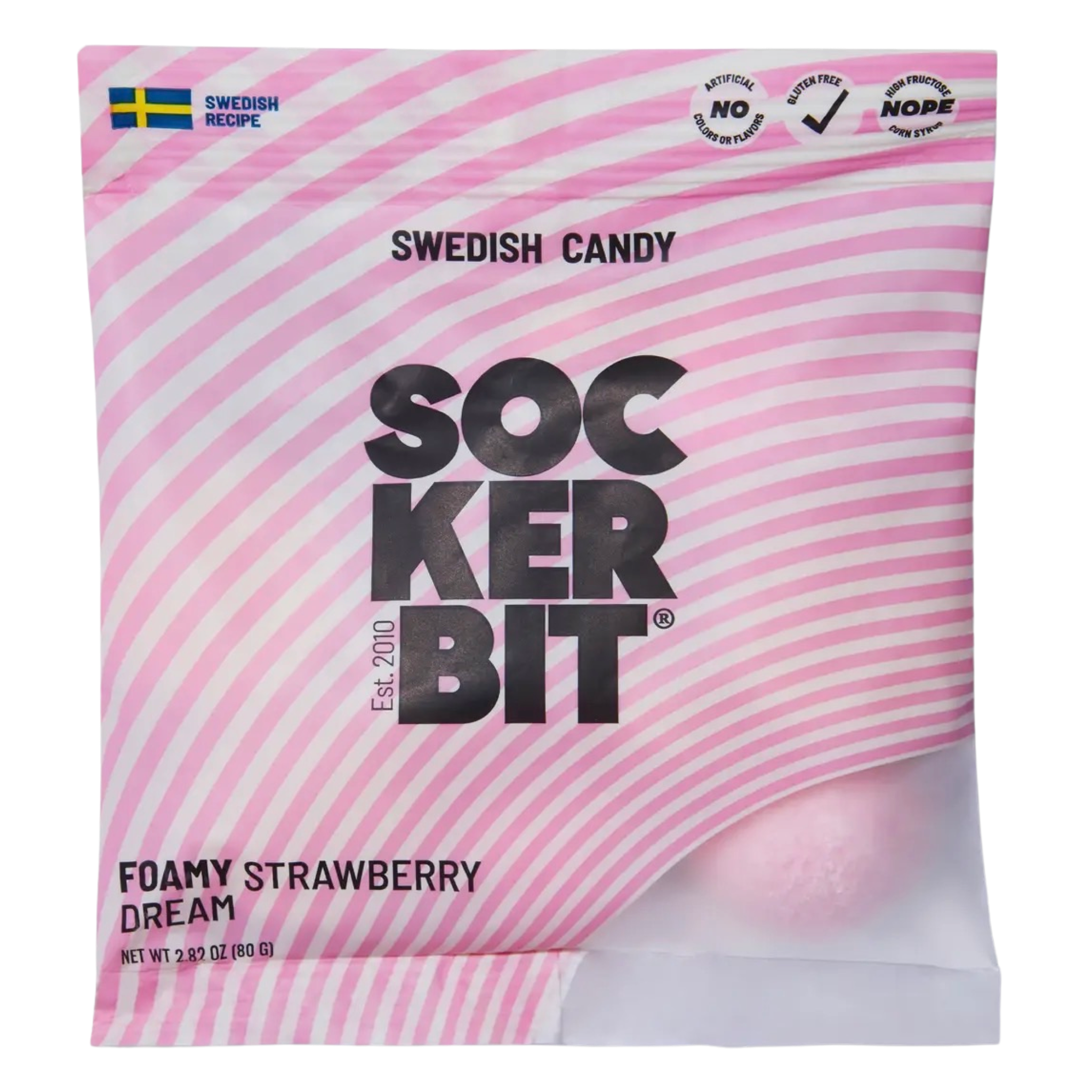 Foamy Strawberry Dream Swedish Candy Bag 2.8oz