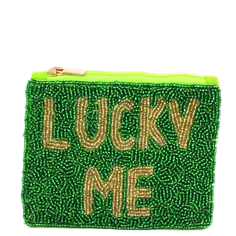 Lucky me beaded coin purse