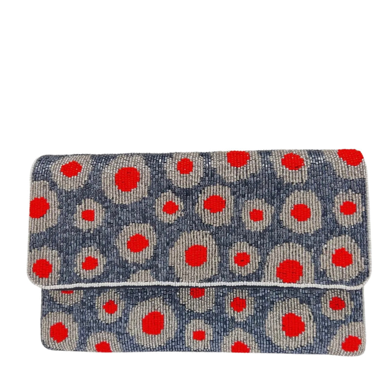 dots beaded clutch