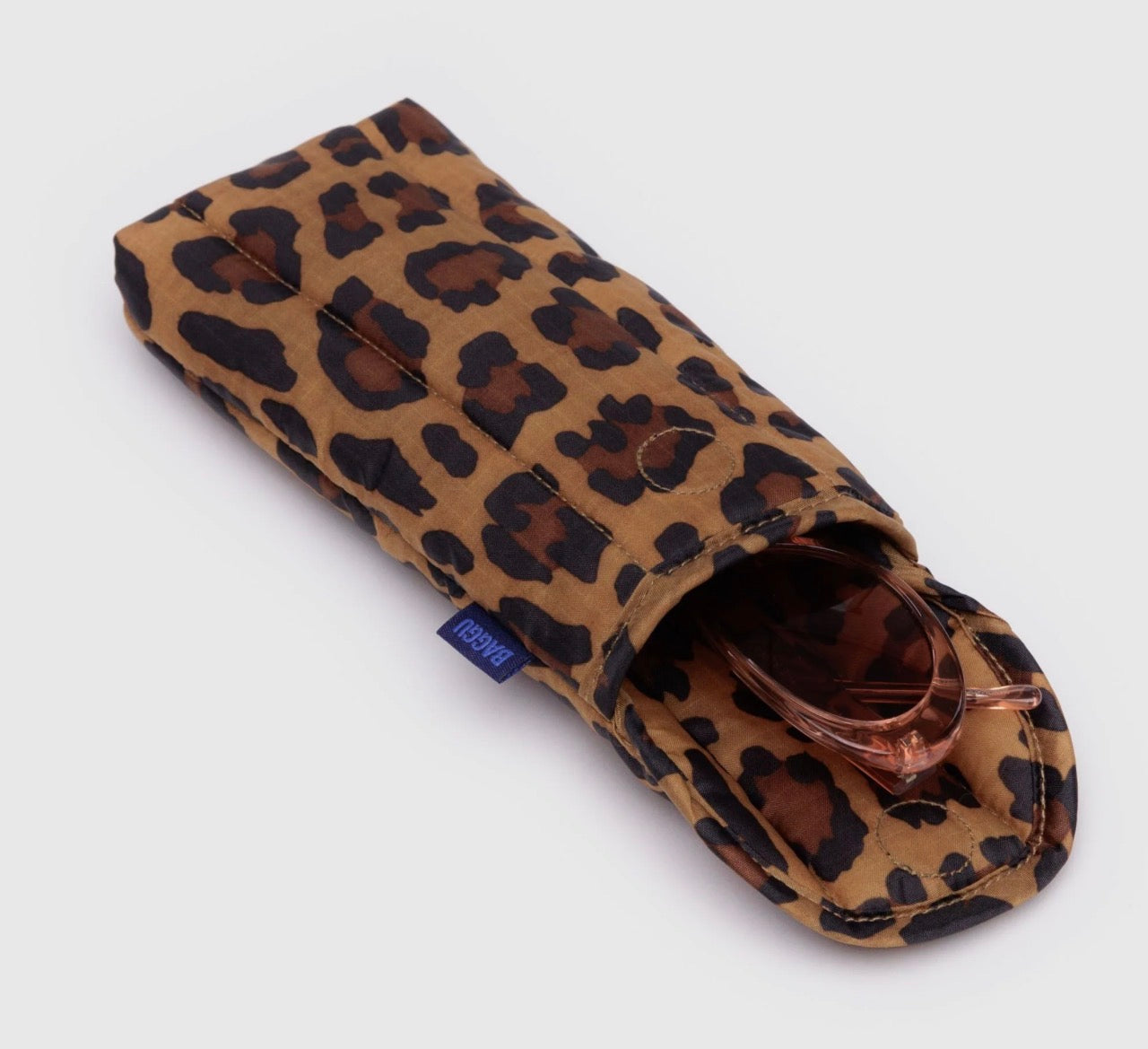 Leopard puffy eye glass case