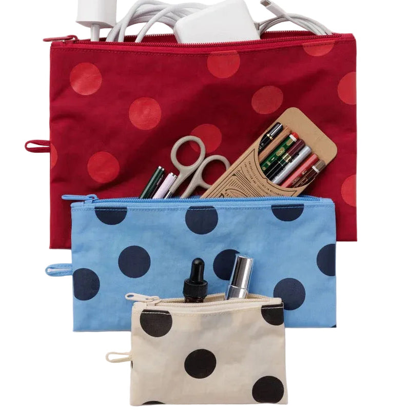 Polka dot mix flat pouch set: BAGGU
