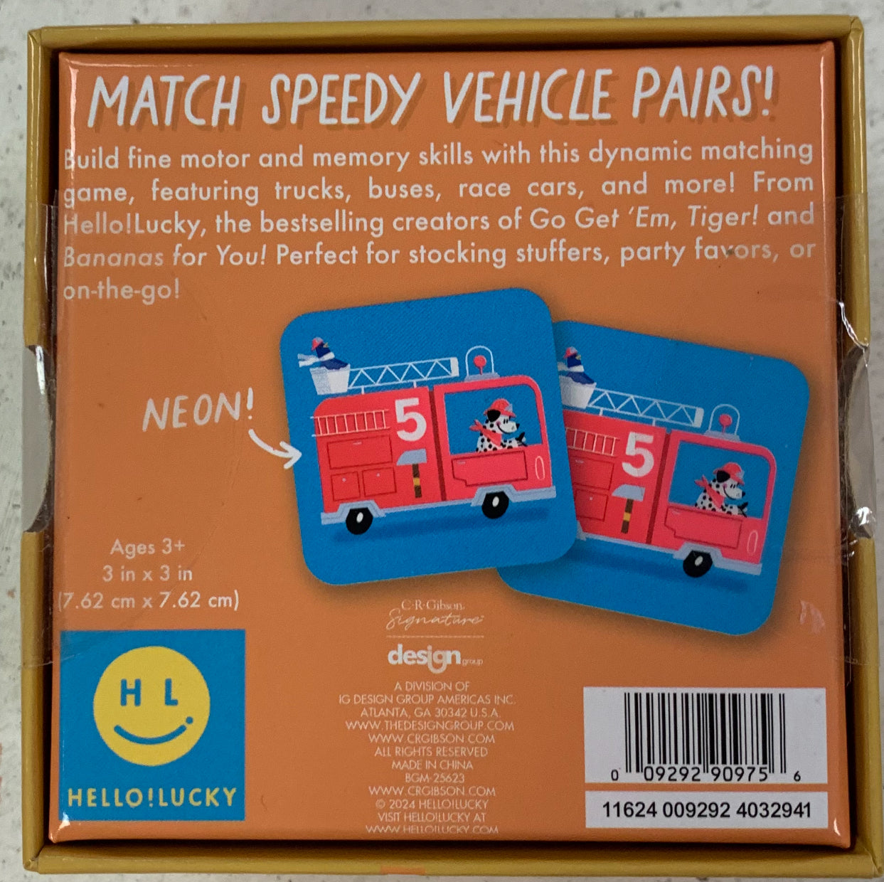 vroom vroom matching memory game