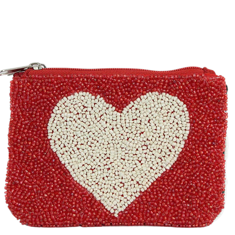 All heart beaded coin purse