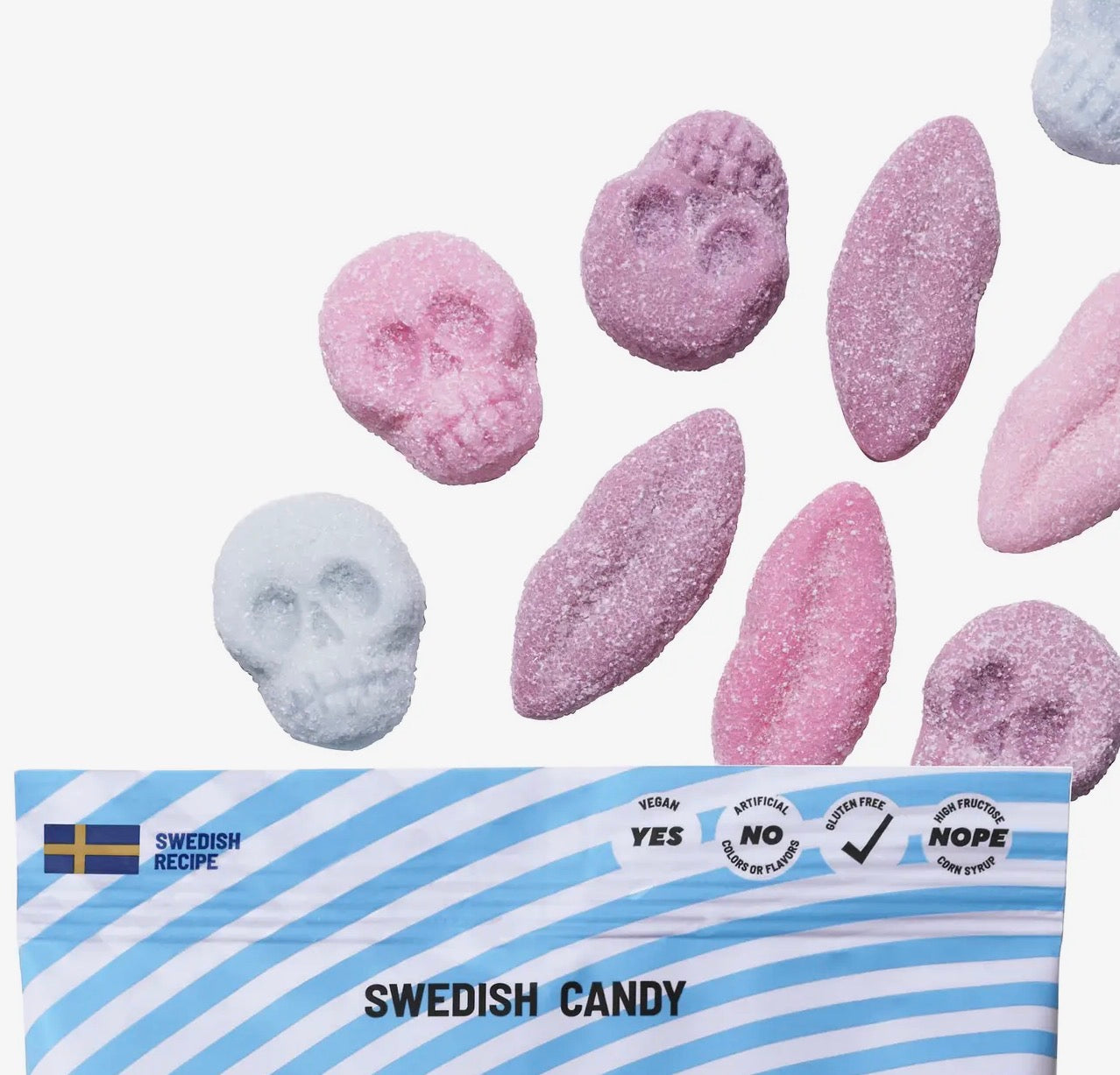Foamy Lips & Skulls Swedish Candy Bag 2.8oz