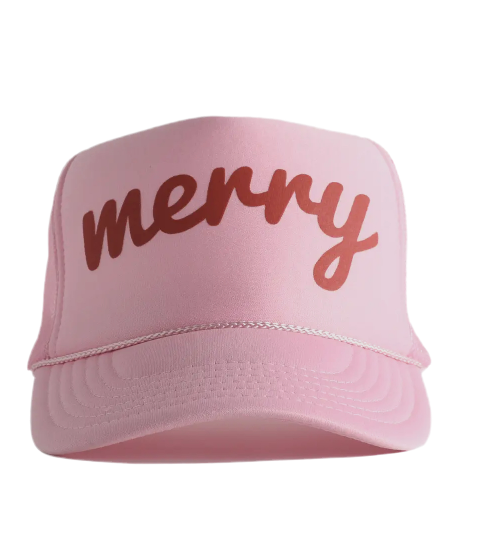 Pink Merry Trucker Christmas Hat