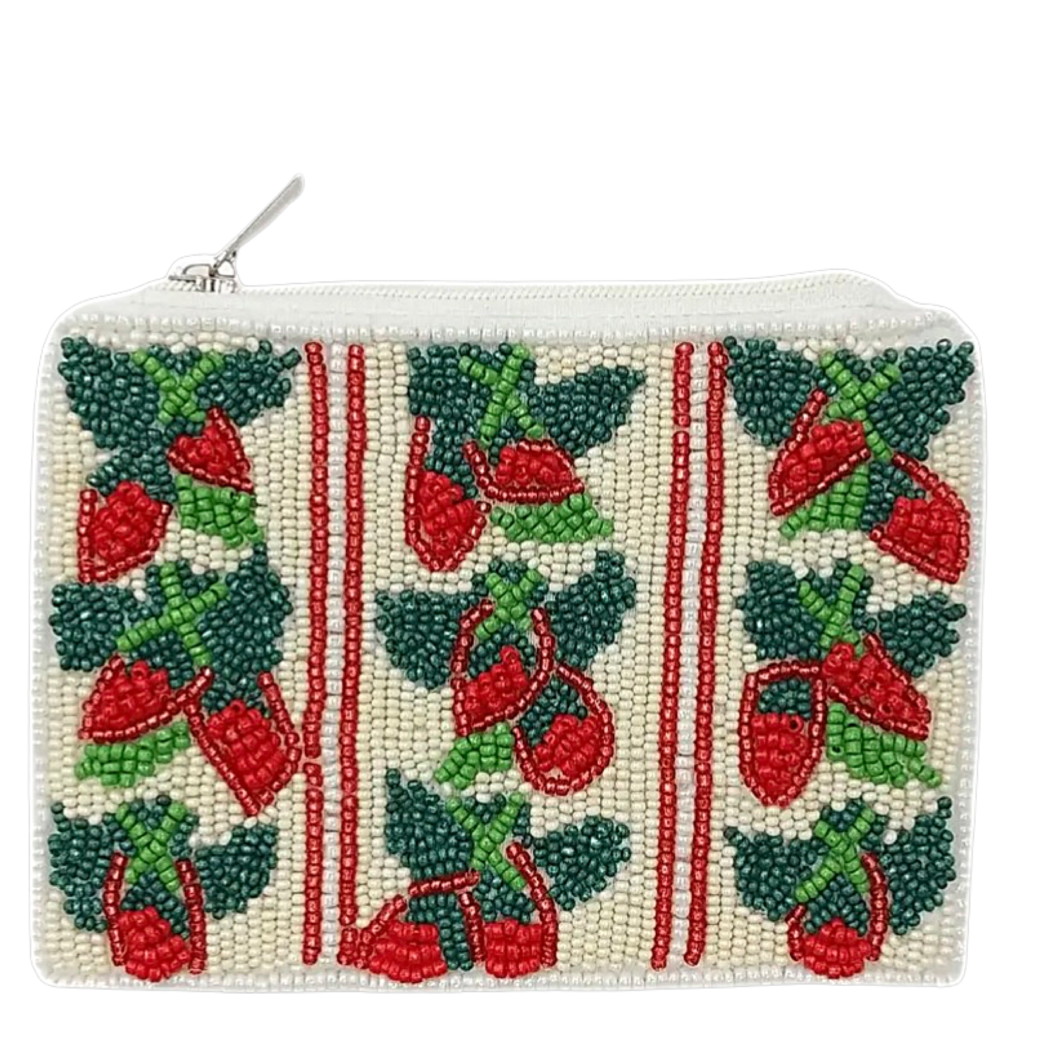 Strawberry beaded coin purse