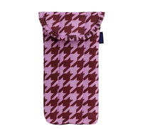 Houndstooth puffy eye glass case