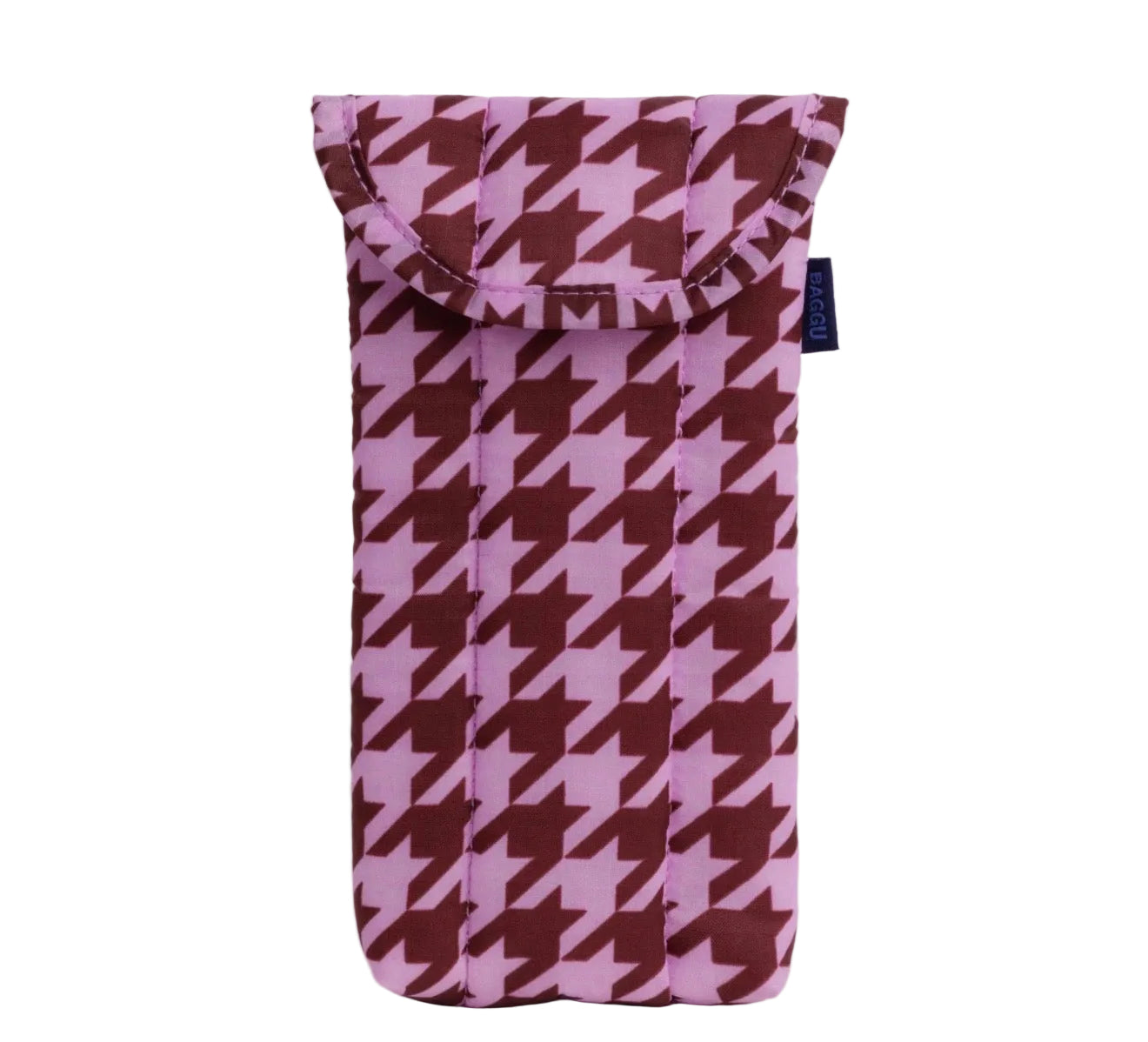 Houndstooth puffy eye glass case