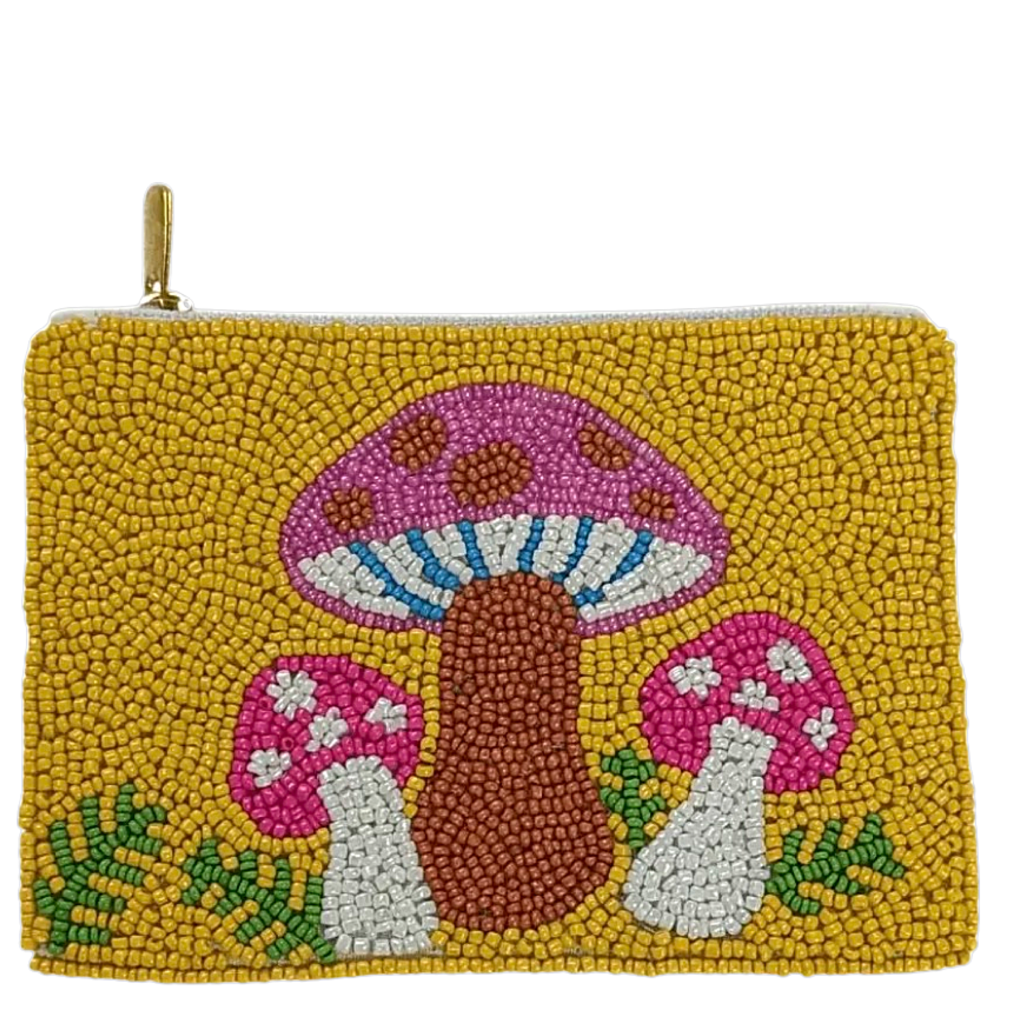 Mushroom beaded coin purse