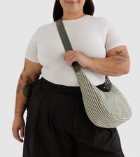 Sage stripe crescent bag (+sizes)
