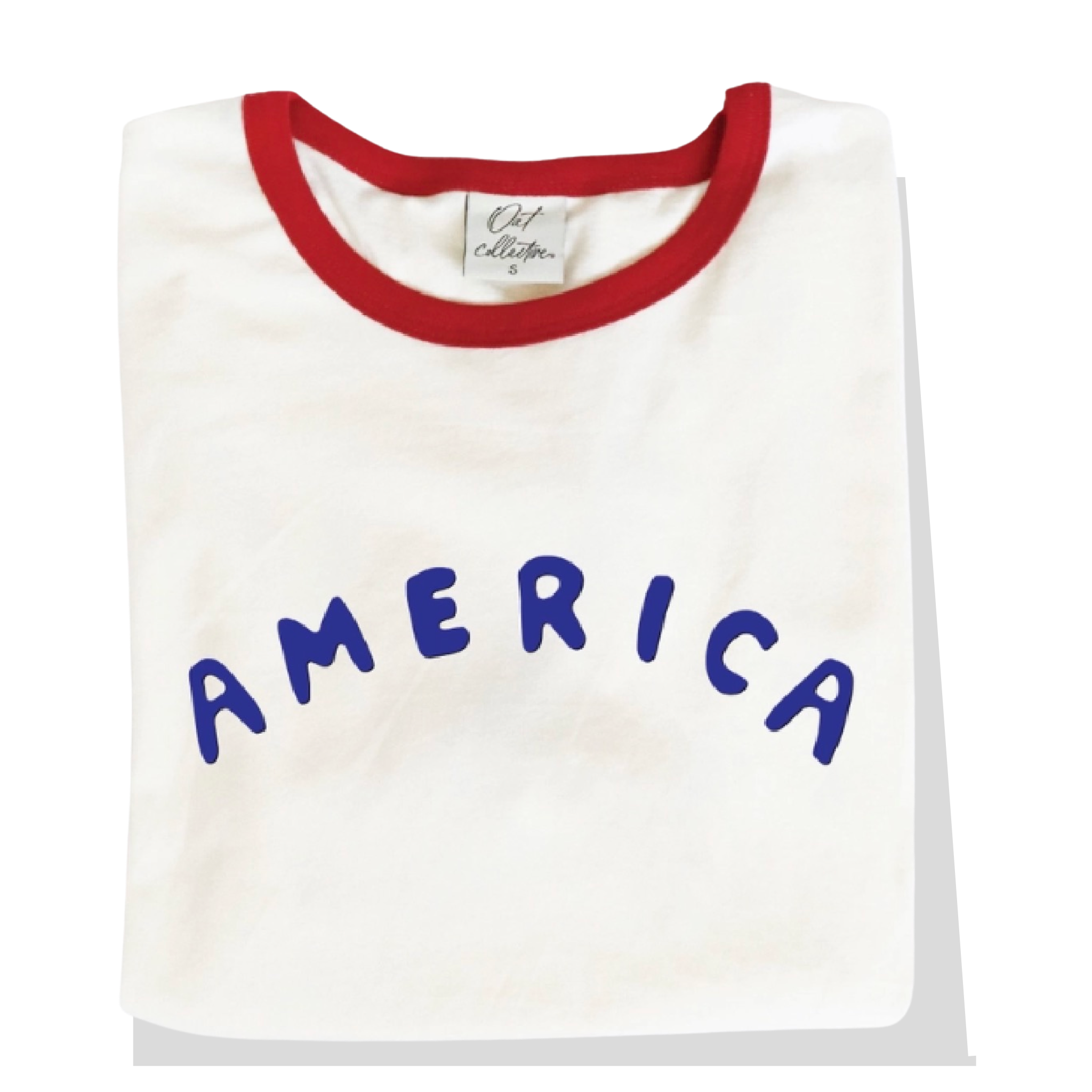 red: America Puff Ringer Graphic T-Shirt