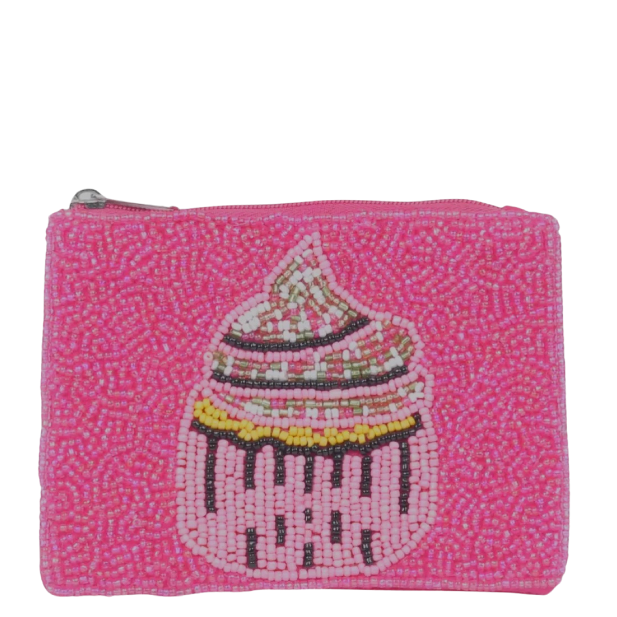 cupcake beaded coin purse