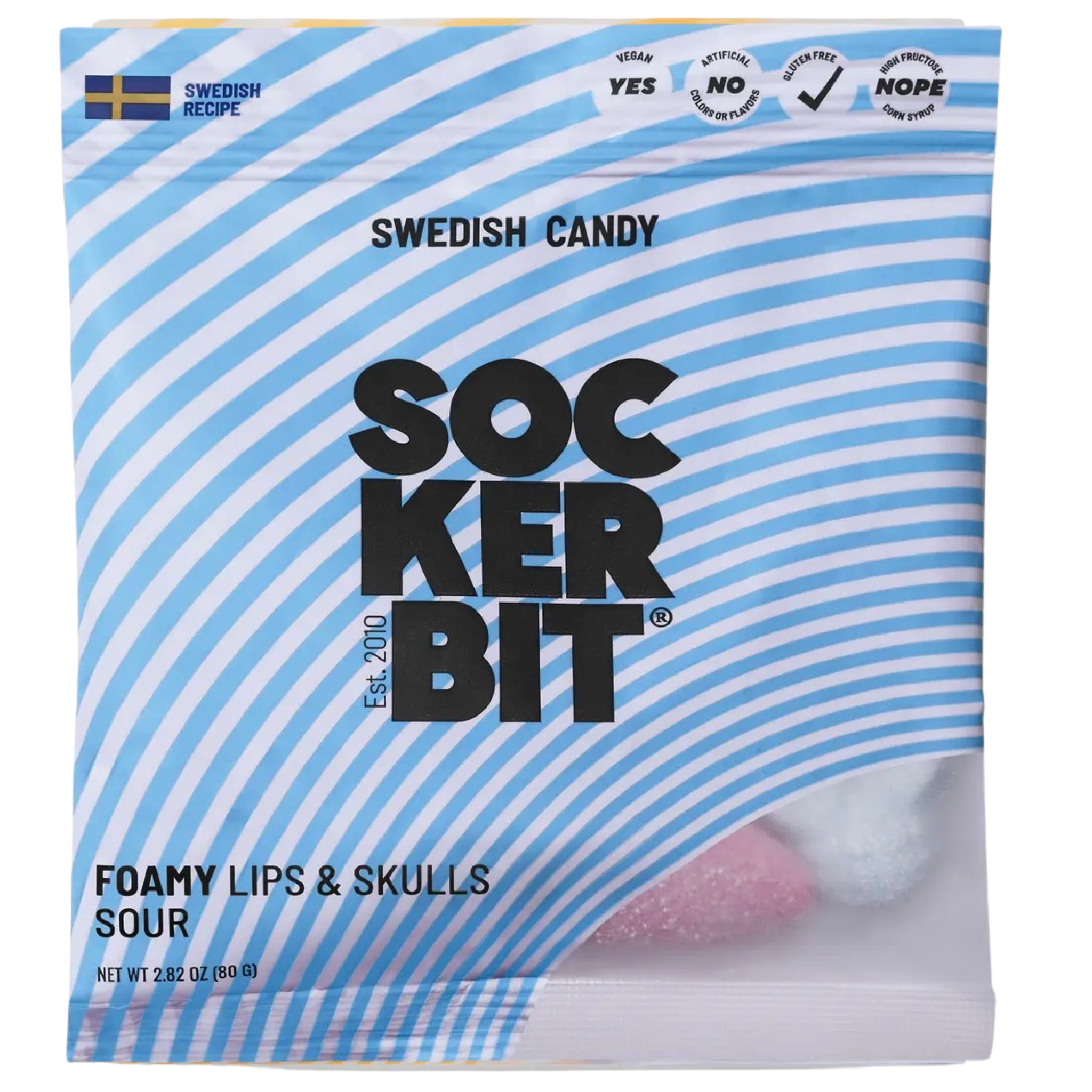 Foamy Lips & Skulls Swedish Candy Bag 2.8oz