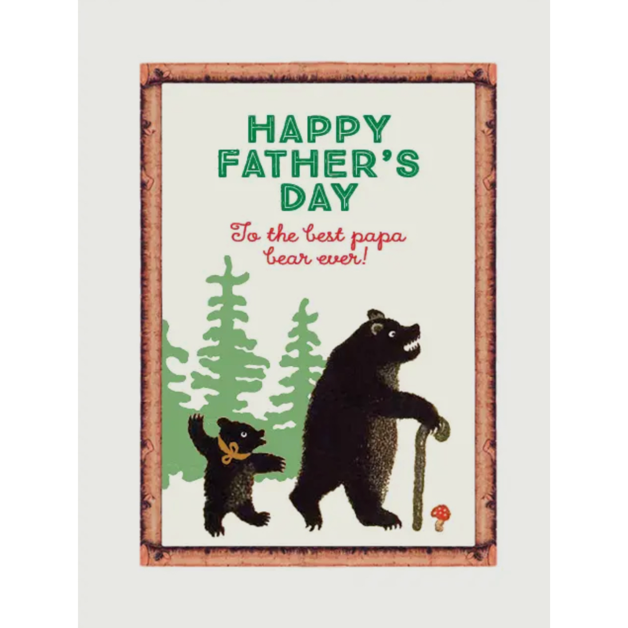 Papa Bear Fathers Day greeting card