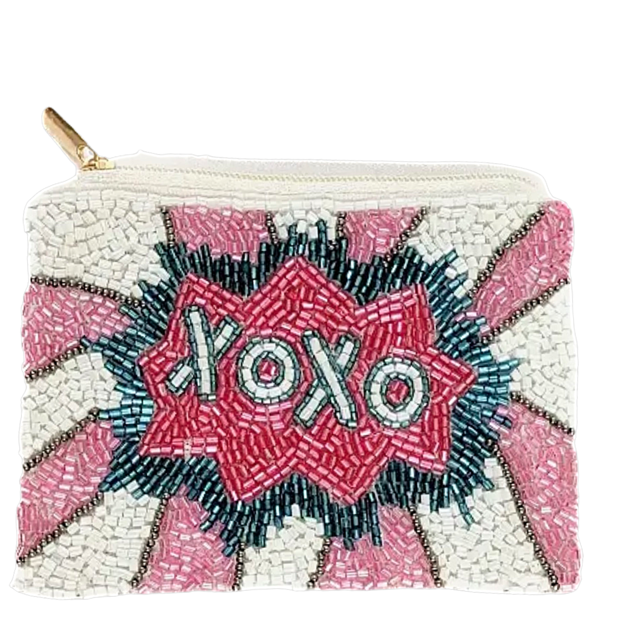 XOXO beaded coin purse