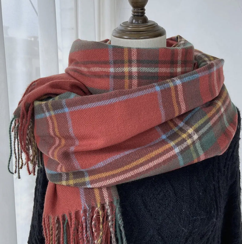 Vintage feel plaid scarf