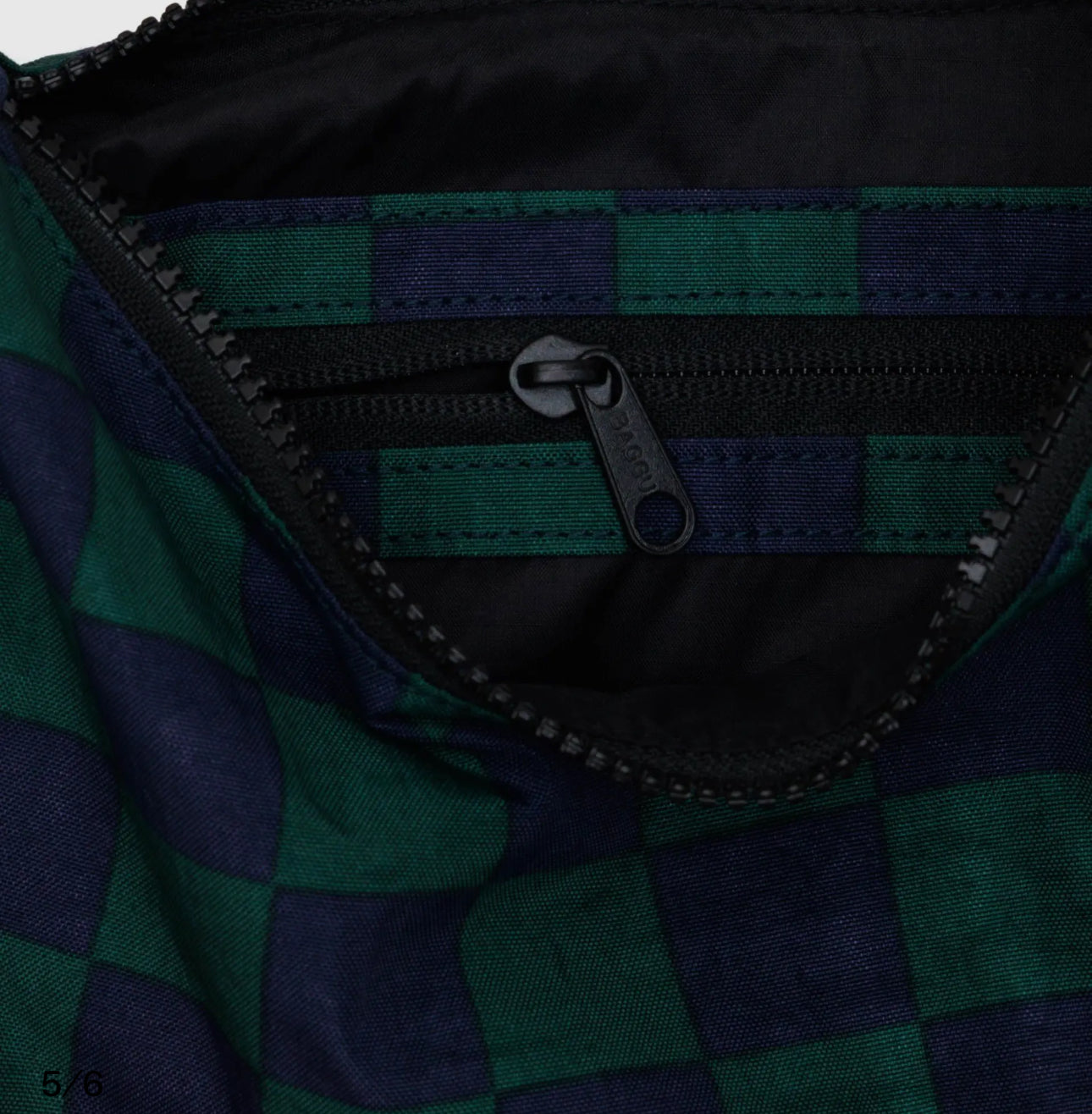 Green/navy check crescent bag (+sizes)