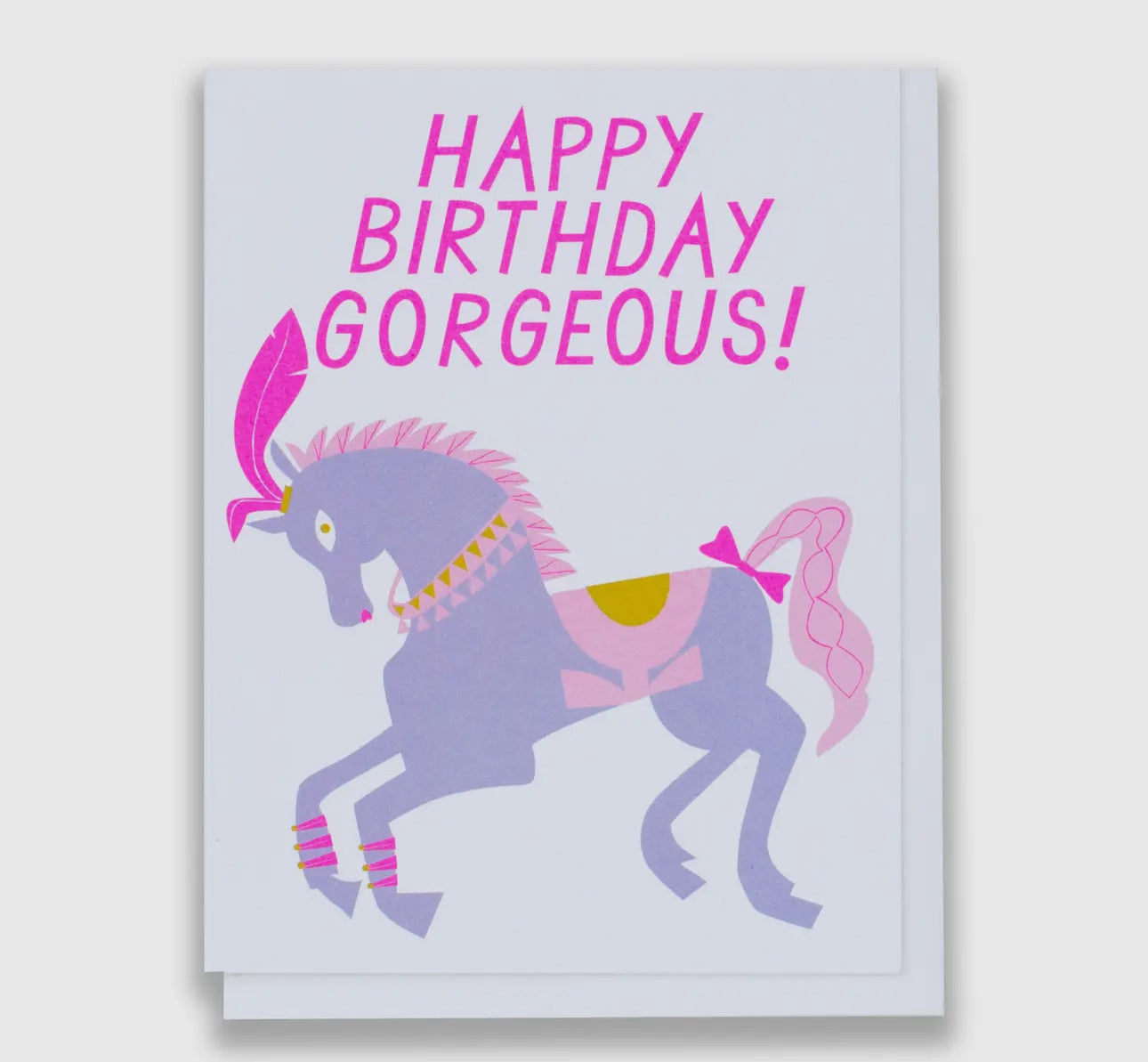 Prancing gorgeous birthday greeting card