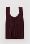 pleated tote: mahogany