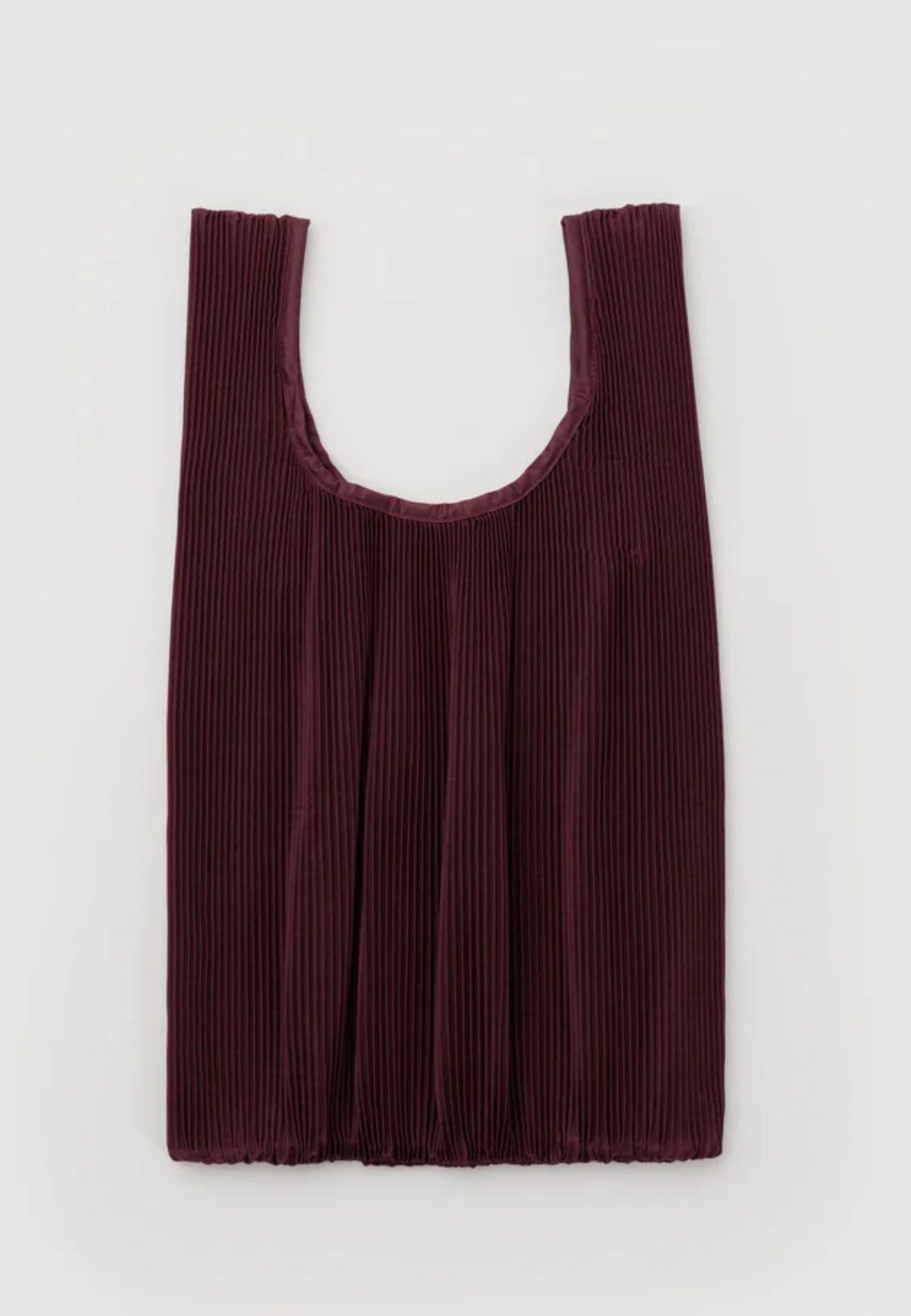 pleated tote: mahogany