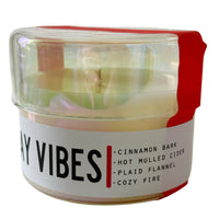 Holiday Candle: iridescent glass vessel