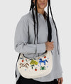 Painted Prairie Embroidery Crescent Med bag