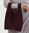 pleated tote: mahogany