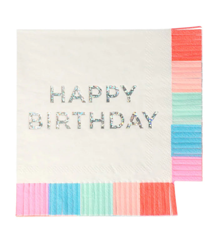 Birthday Fringe Small Napkins (x 16)