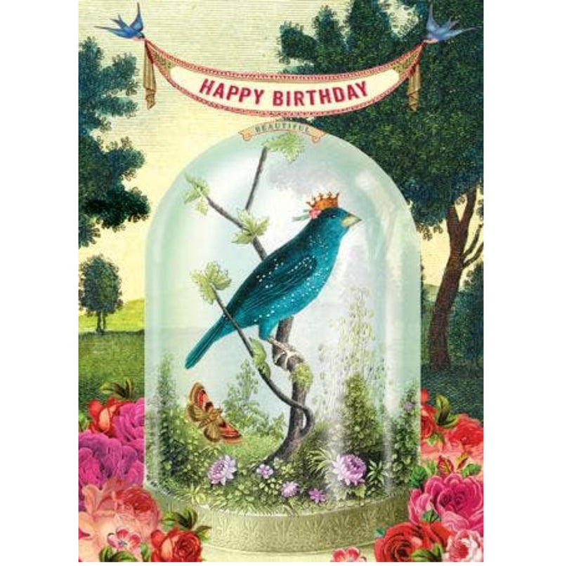 Crowned Bird Birthday : greeting card