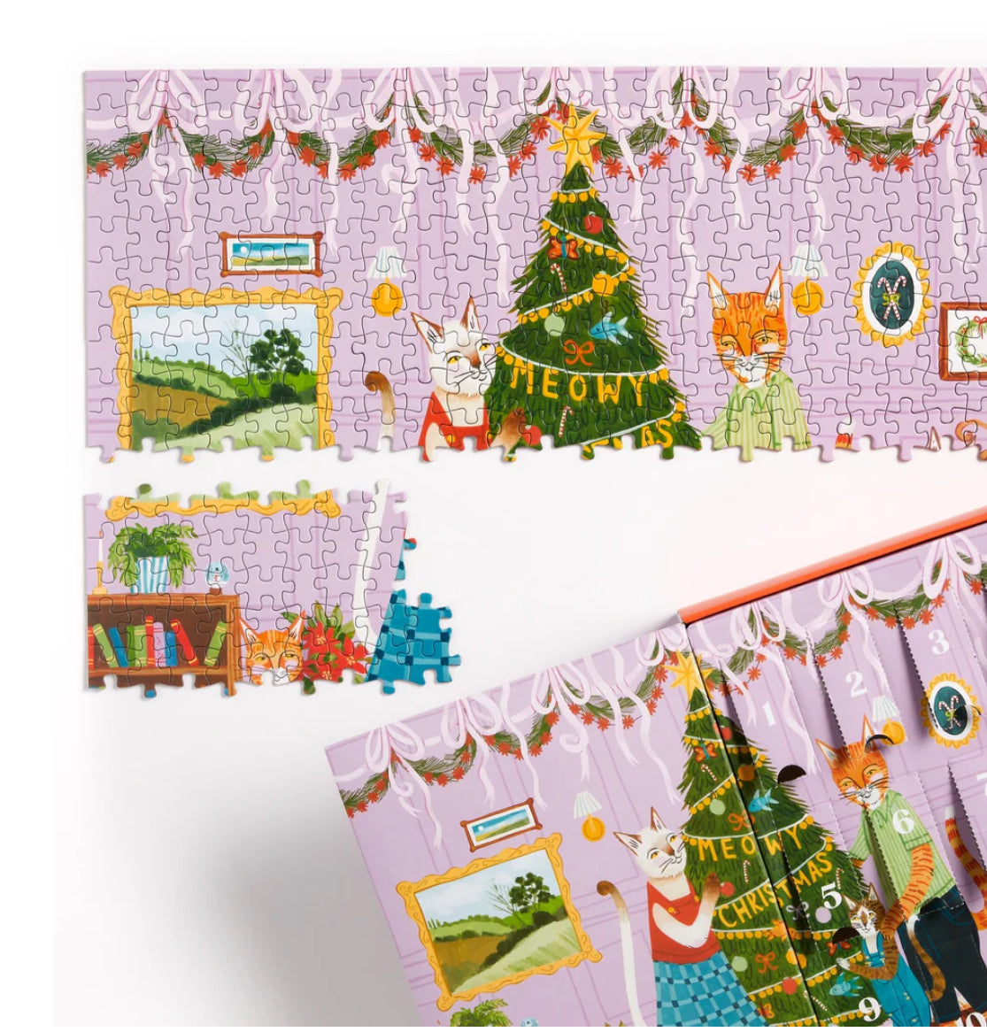 Meowy Christmas 12 Days of Puzzles 500 Piece Countdown