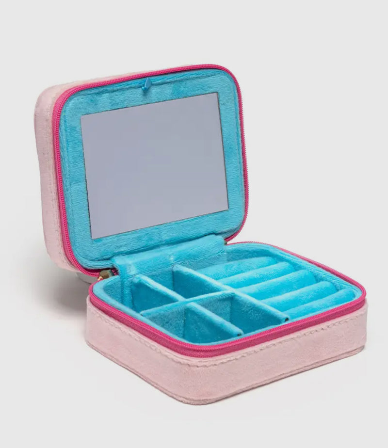 Florals  : velvet jewelry zip case