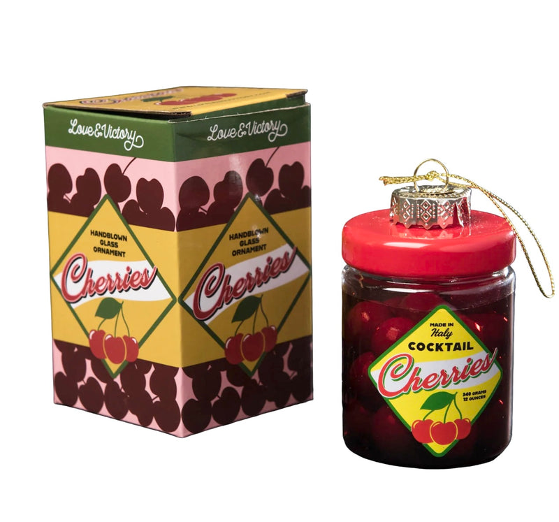 Jar of Cherries Holiday Ornament Christmas Decor