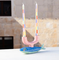 Multi Check Dinner Candles - 2 Pack