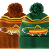 Trout Winter Knit Beanie Hat with Pom Pom Top