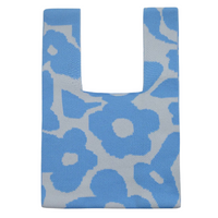 Floral blue: mini knit bag